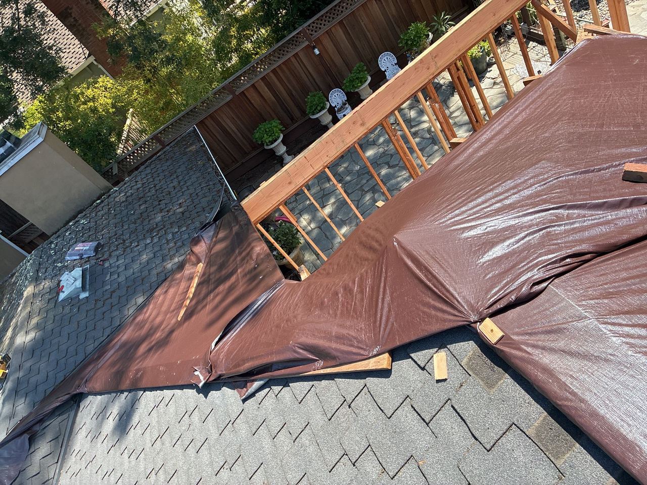 Fire damage before tarping — emergency repair scope