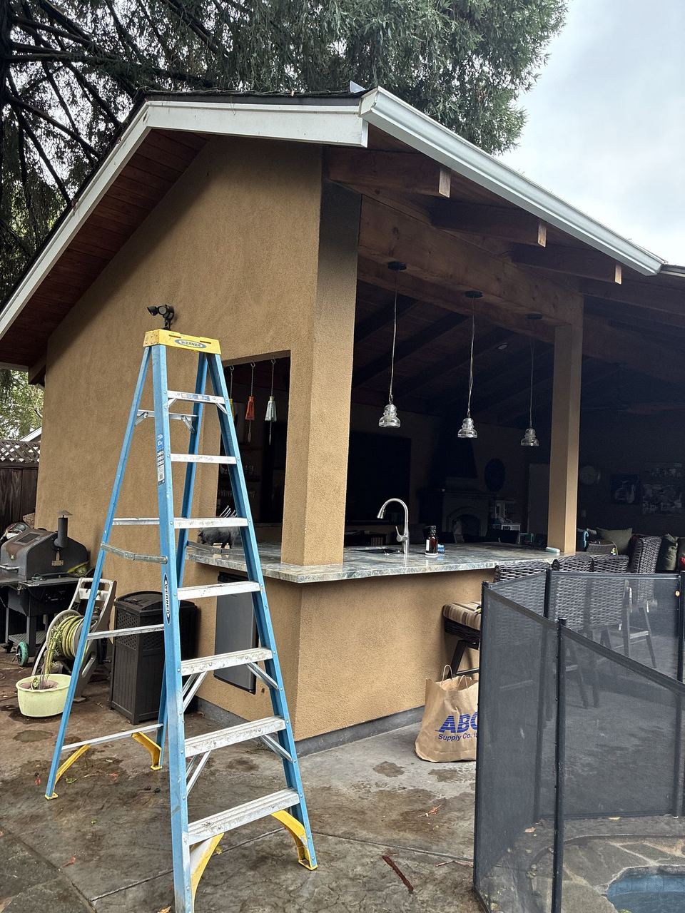 New gutter installation — seamless aluminum in Saratoga