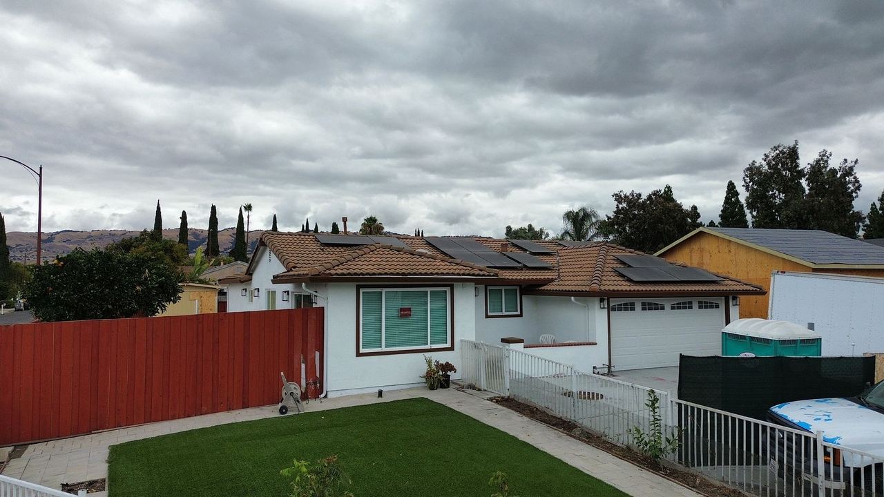 Finished concrete tile roof — front elevation